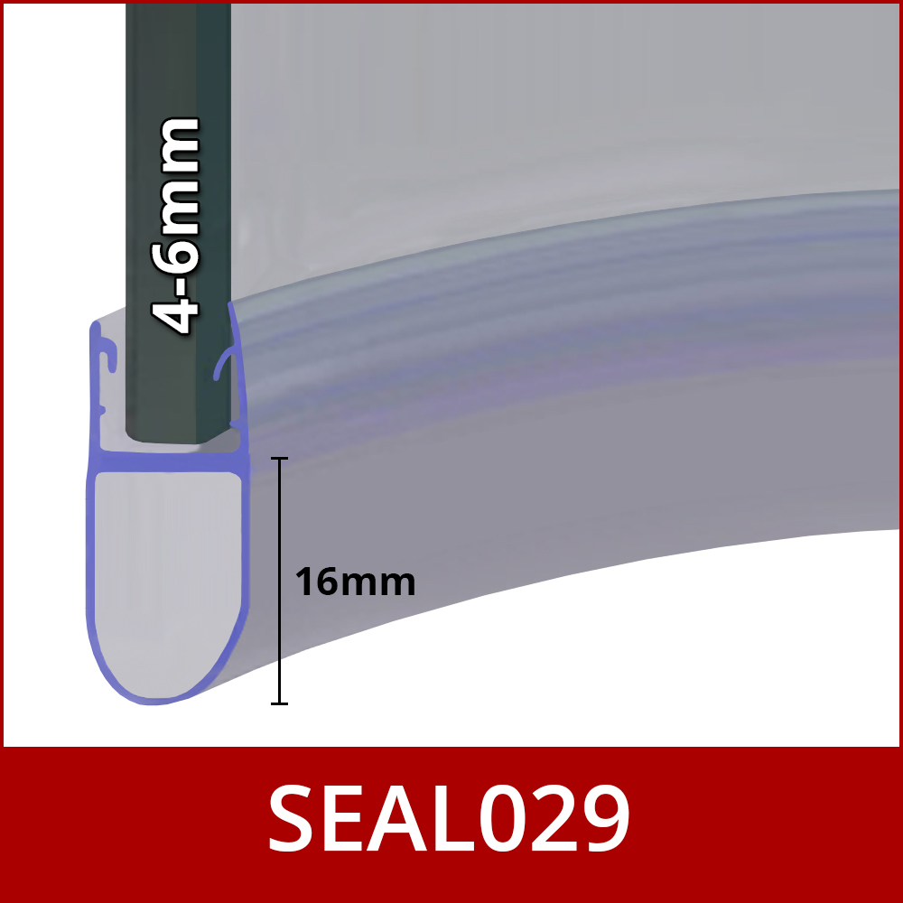 Curved Shower Door Seal – 4-Pack, 40cm Length, Fits 4-6mm Glass, 12mm Soft Lip, PVC Replacement For Round Doors